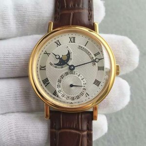 Breguet Breguet Classique خمر سلسلة القمر متعدد الوظائف المرحلة 18k الذهب.