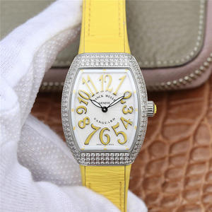 ABF Franck Muller V32 Series Ladies Watch Yellow Silicone Strap Quartz Movement