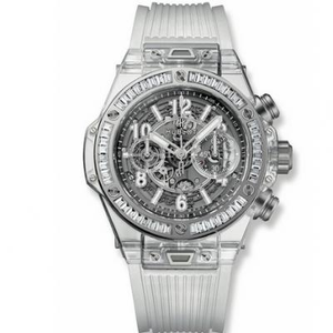 HB Hublot Hublot أفضل استنساخ لهذا العام ؟؟ Hublot Glass Chronograph سلسلة BIG BANG 411.JX.4802.RT "شفافية كاملة