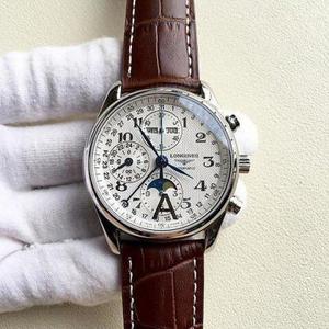 【JF】 Longines ماجستير 8 دبوس القمر المرحلة حزام مراقبة 7751 آلة متعددة الوظائف الرجال ووتش 40mm