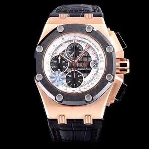 سلسلة JF بوتيك AP Audemars Piguet RB2 مجهزة بنسخة طبق الأصل من Audemars Piguet Cal.3126 حركة كرونوغراف آلية من الفولاذ المقاوم للصدأ حلقة من السيراميك.