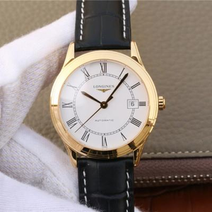 TW Factory Longines Army Flag Series L4.774.8 Gold Men's Mechanical Belt Watch Roman Numerals