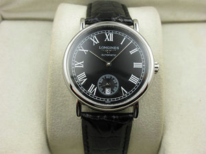 Longines magnificent series black face transparent back automatic mechanical men's watch Longines