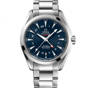 VS Factory Omega 231.10.43.22.03.001 Seamaster 150m ساعة رجالية أوتوماتيكية بسوار فولاذي ميكانيكي GMT مجهزة بوظيفة