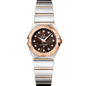 Omega Constellation Series Quartz Ladies Watch Imported Swiss Quartz Movement Coffee Face Rose Gold