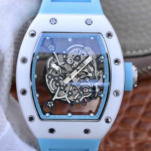 RM Factory Richard Mille RM055 ساعة ميكانيكية أوتوماتيكية للرجال من السيراميك بشريط سيراميك.