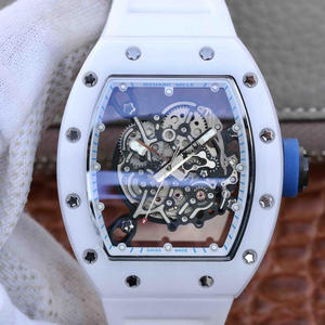 RM Factory Richard Mille RM055 ساعة ميكانيكية أوتوماتيكية للرجال من السيراميك بشريط سيراميك.