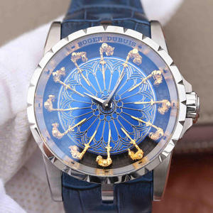 Roger Dubuis King Series (Excalibur) Round Table 12 Knights Blue Face Men's Watch