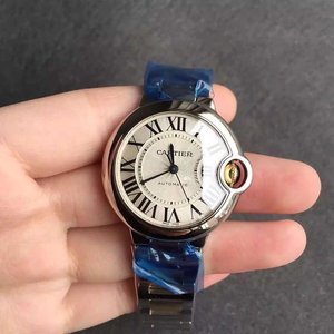 V6 new Cartier blue balloon ladies mechanical watch 33 gold