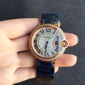 v6 factory replica Cartier blue balloon ladies mechanical watch