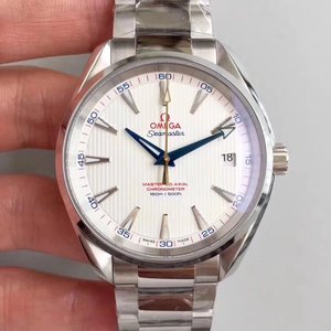 VS مصنع أوميغا Seamaster سلسلة 150 أبيض الوجه الصلب الفرقة الرجال المراقبة الميكانيكية.