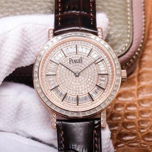 UU Piaget Extraordinary Treasures, Ultra-thin Full Diamond Collection, Men's Watch, Cowhide Strap, Automatic Mechanical Movement