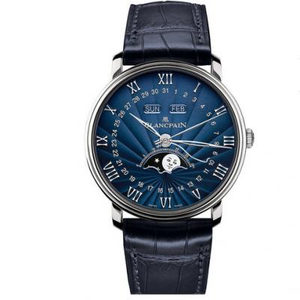 OM Blancpain 6654 Moon Phase Display Series Den stærkeste V2 opgraderede version Blancpain Villeret Classic 6654