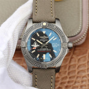 TW Breitling Avengers Blackbird med sorte diamanter Original titanium sag Mænds mekaniske ur Nylon rem