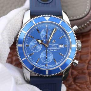 OM Breitling Super Ocean Series Kronograf Mænds Mekanisk Watch Rubber Band Blå Overflade