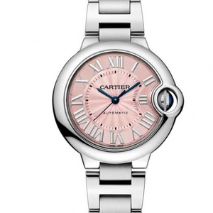 Cartier blå ballon viste sig at være w6920100 pink dial mekanisk (33MM) kvindelige ur