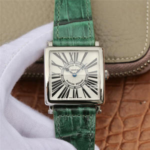 Z6 Franck Muller Master Square Series Ladies Watch Green Belt Watch schweiziske Original Ronda Quartz Bevægelse