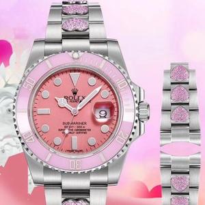 GMF limited edition "Fan Lao" tilpasset nyt produkt 40mm kvinders selvoptrindende mekaniske submariner pink vand spøgelse