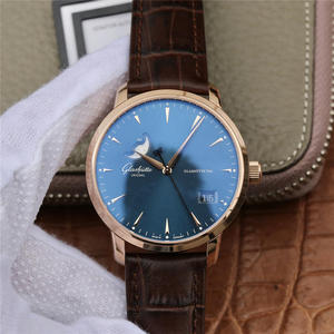 ETC Glashütte Original kongresmedlem Big Date Moon Phase Watch Ægte Open Model Bælte Watch Automatisk Mekanisk Bevægelse Mænds Watch