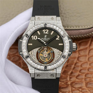 Hublot Hublot Big Bang Series Real Tourbillon Diamond Edition Gummirem manuelt Hule Top udskåret Real Kassette Bevægelse Mænds Watch