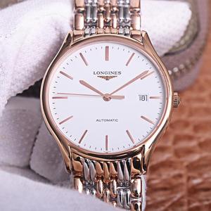 Longines storslåede serie L4.921.4 varede ti måneders opfindsomhed, ultra-tynde stål band mænds mekaniske ur rosa guld sort ansigt