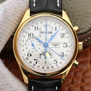 GS Longines Master Moon Phase L2.773.4.78.3 ur vedtager Shanghai 7751 bevægelse for at ændre den oprindelige L.687 bevægelse læderrem