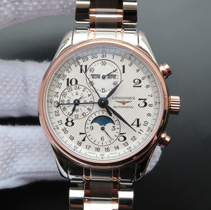 Longines Masters Otte Nåle L2.773.4.78.6 Moon Phase Steel Belt Rose Gold