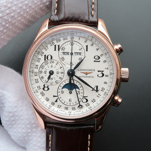 Gengravering af Longines Master L2.773.4.78.6 jf fra fabrikken med høj efterligning Longines L2.773.4.78.6 rose guldbælte.