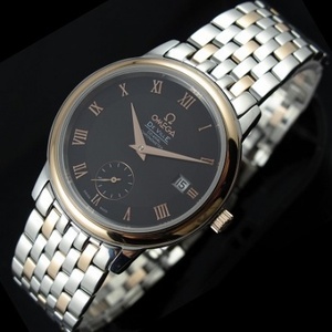 Omega OMEGA Coaxial De ville Series 18K Gold Black Face Uafhængig lille andet automatisk mekanisk mænds ur schweiziske bevægelse