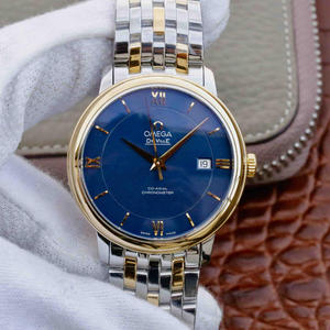 TW Omega New De Ville-serien Mænds Classic Mekanisk Watch Blå Overflade