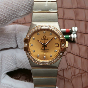 Omega Constellation Series 123.20.35 Automatisk mekanisk ur med guld ansigt