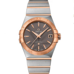 VS Omega Constellation Series 123.20.38.21.06.002 Brun roseguld 38mm Mænds Mekanisk Ur