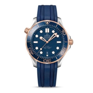 VS New Seamaster 300M Rose Gold Blue Surface gummirem automatisk mekanisk bevægelse mænds ur