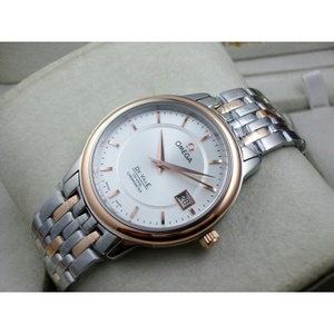 Schweiziske Omega Diefei 18K Rose Guld Automatisk Mekanisk Transparent White Noodle Ding Scale Mænds Watch Mænds Watch