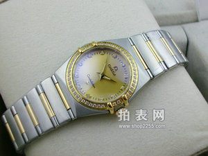 Schweiziske OMEGA Omega Constellation Series 160 års jubilæum Original Kvarts Movement To Hænder Kvinders Watch (Gold)