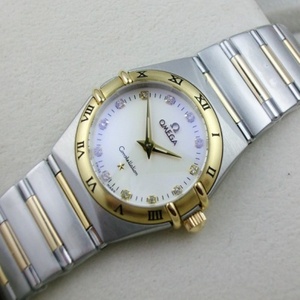 Schweiziske Omega OMEGA Constellation Series Quartz 18K Guld to-hånds damer Watch schweiziske ETA bevægelse Grain Ladies Watch