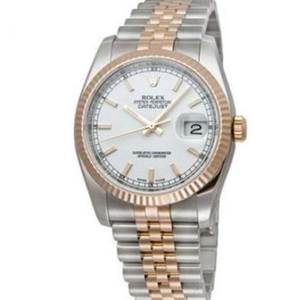 Rolex 116231.WSJ log 36mm rosa guld 14k guld-dækket serie neutral mekanisk ur i N fabrikken hvide ansigt