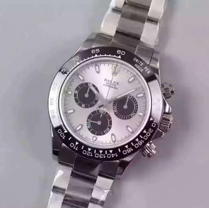 Rolex Cosmic Timepiece Daytona v6s version, 40 mm diameter topversion af panda, 4130 fuldautomatisk mekanisk bevægelse, rustfrit stål, mænd.