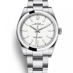 AR Rolex 114300 Oyster Perpetual Series White Face Mekanisk Herreur