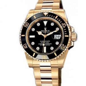 Rolex fuld guld vandspøgelse v7 version 116618LN-97208 sort plade herreur.