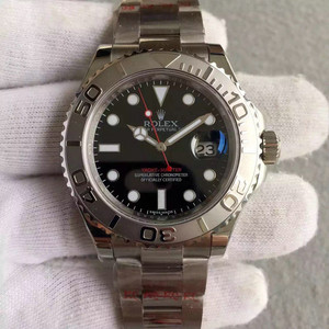 En til en klassisk Rolex superyacht Baume 116622 sort plade YM