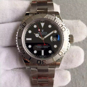 Rolex Super Yacht Baume -u0026 Mercier 116622 Black Plate YM, 3135 Automatisk schweizisk bevægelse, Super Ice Blue Luminous, Original Sandblæsning Ring, 40mm