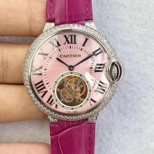 TF produceret nyt produkt Cartier blå ballon serie diamant-besat kvinders tourbillon top version bælte ur