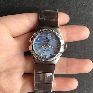 V6 Factory Omega Constellation Fritillary Blue Face Ladies Mekanisk Ur