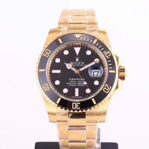 VR. Fabrik genopbygger den kejserlige 18K guld Rolex Submariner Den bedste 18K guld ubåd.