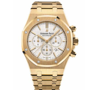 Audemars Piguet 26320BA.OO.1220BA.01 Serie Royal Oak Gold Weißes Gesichtsmodell