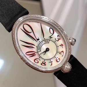 Verbesserte Version der Breguet Queen of Naples Damen automatische mechanische Uhr mit Perlmutt Gesicht und Diamanten