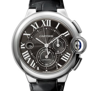 mehrfarbige Cartier Blue Ballon Serie W6920052 mechanische Herrenuhr schwarzgesichtige weiße Stahlversion.