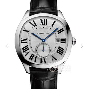 V6 Cartier DRIVE DE CARTIER Serie WGNM0004 Schildkrötenförmige Herrenuhr mit weißem Gesicht.