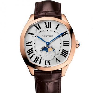 Cartier DRIVE DE CARTIER Serie WGNM0008 weiße Platte rose gold Mond Phase Herrenuhr